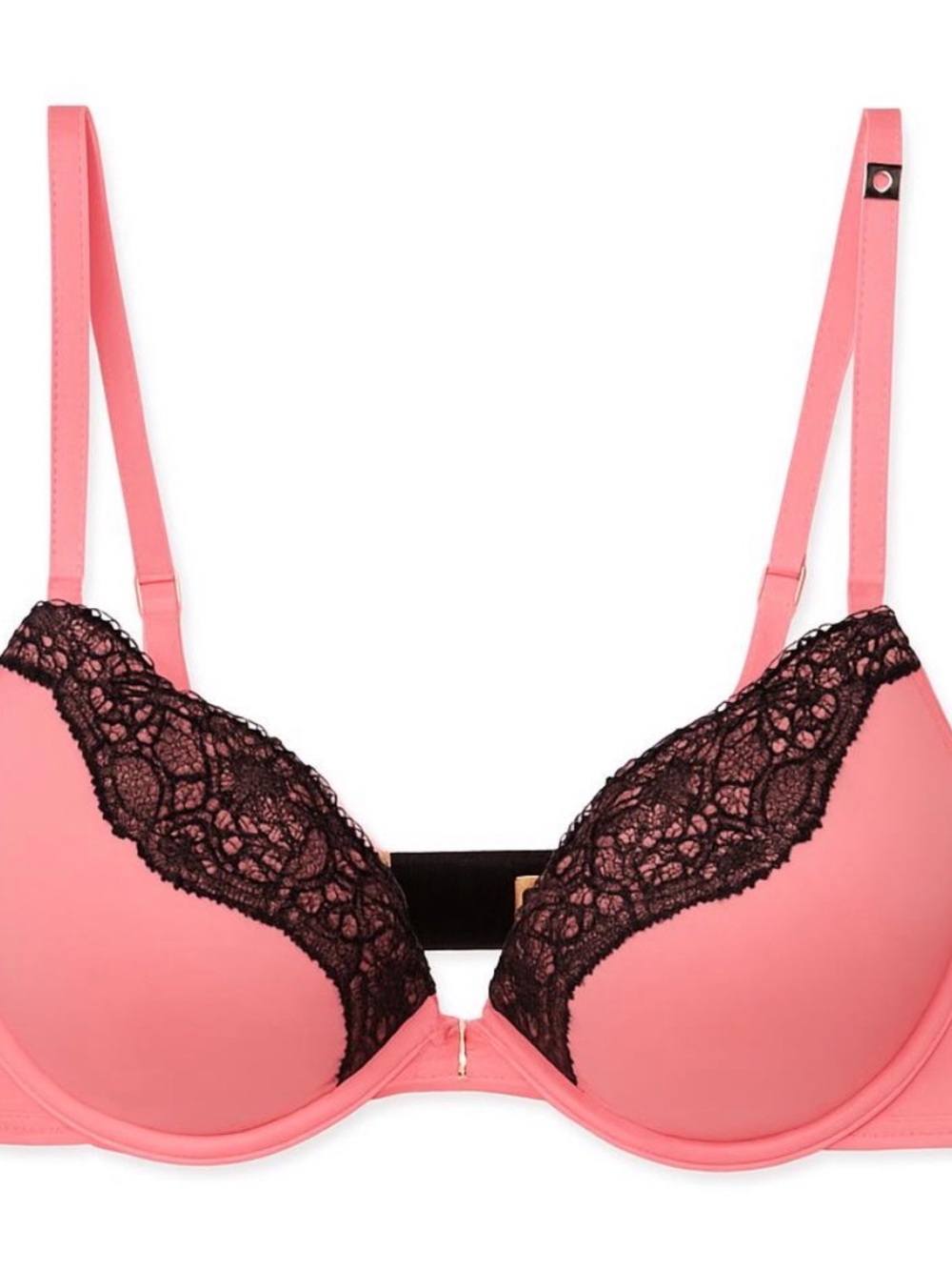 Victoria's Secret Pink and Black Lace Push-Up Bra
